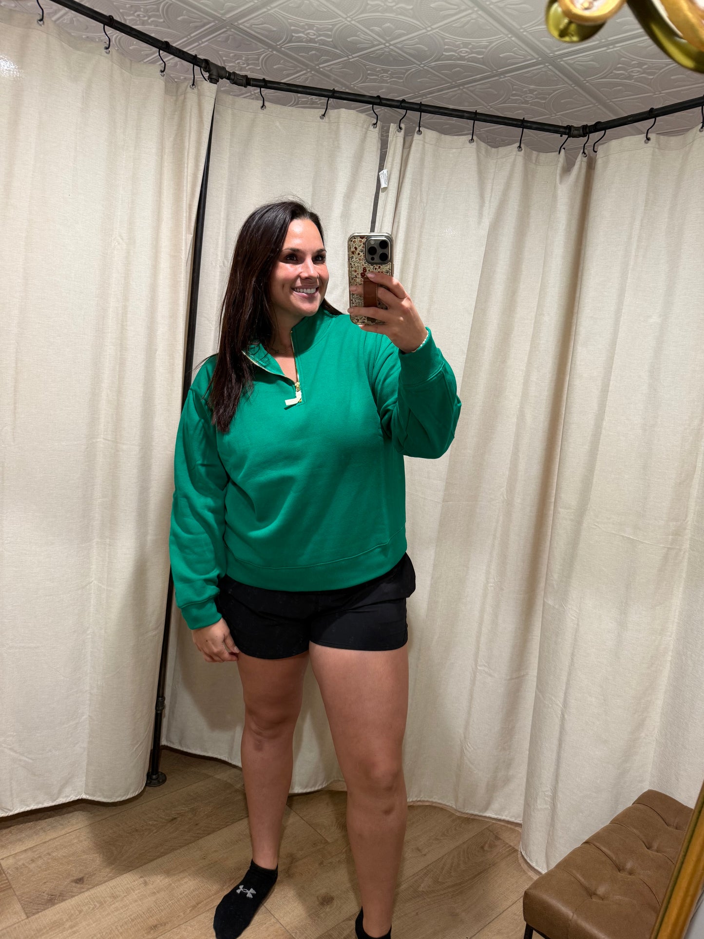 Kelly Green Fleece Quarter Zip