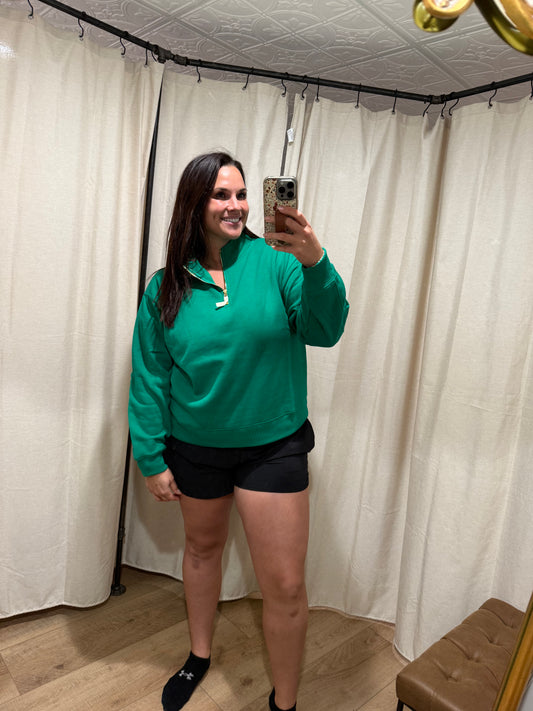 Kelly Green Fleece Quarter Zip