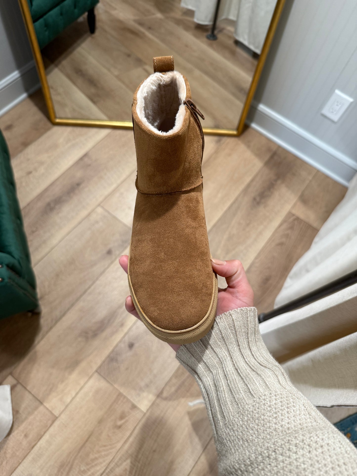 Very G Fuzzy Tan Boots