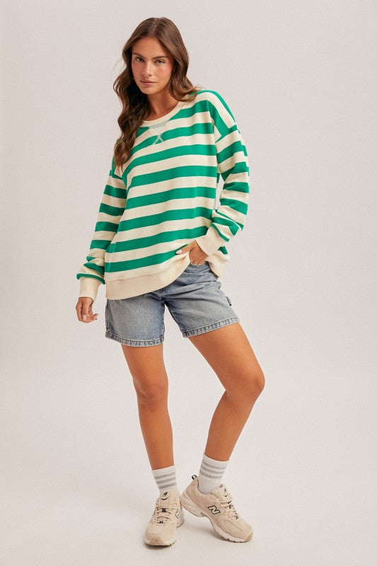 Oversized Kelly Green French Terry Crewneck
