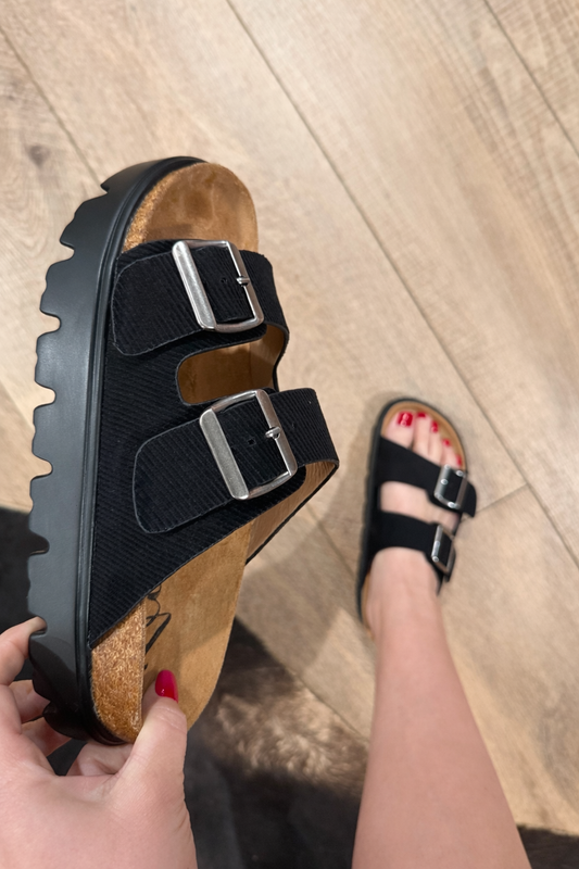 Very G Jazmin Double Buckle Black Sandal