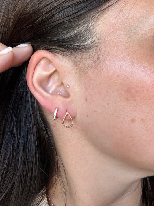 Gold & Silver Tear Drop Studs