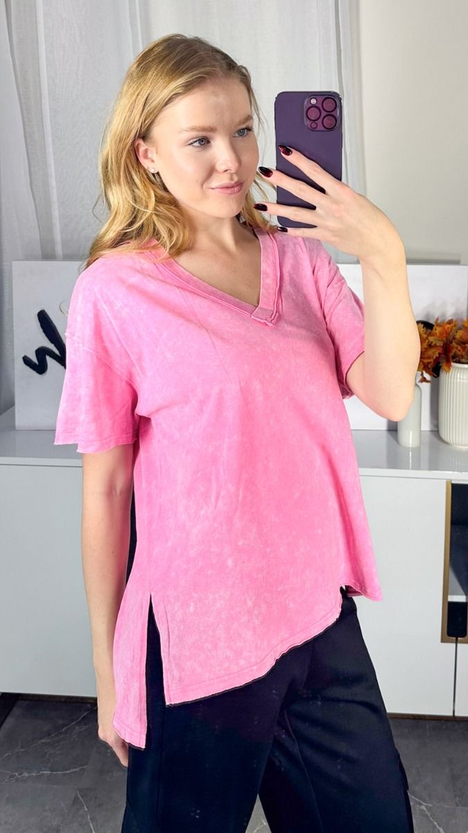 Pink Mineral Wash Short Sleeve
