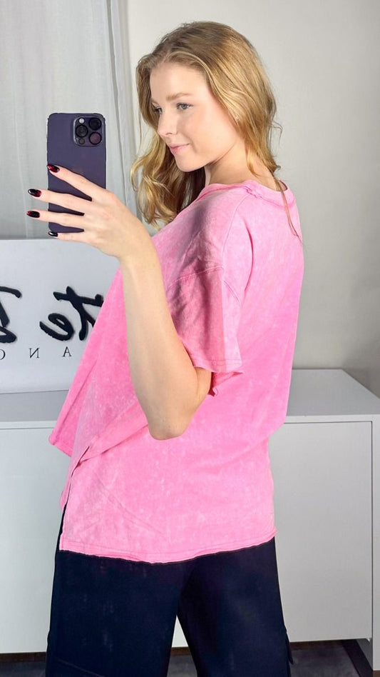 Pink Mineral Wash Short Sleeve