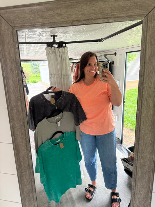 Mineral Washed Short Sleeve (4 Colors)