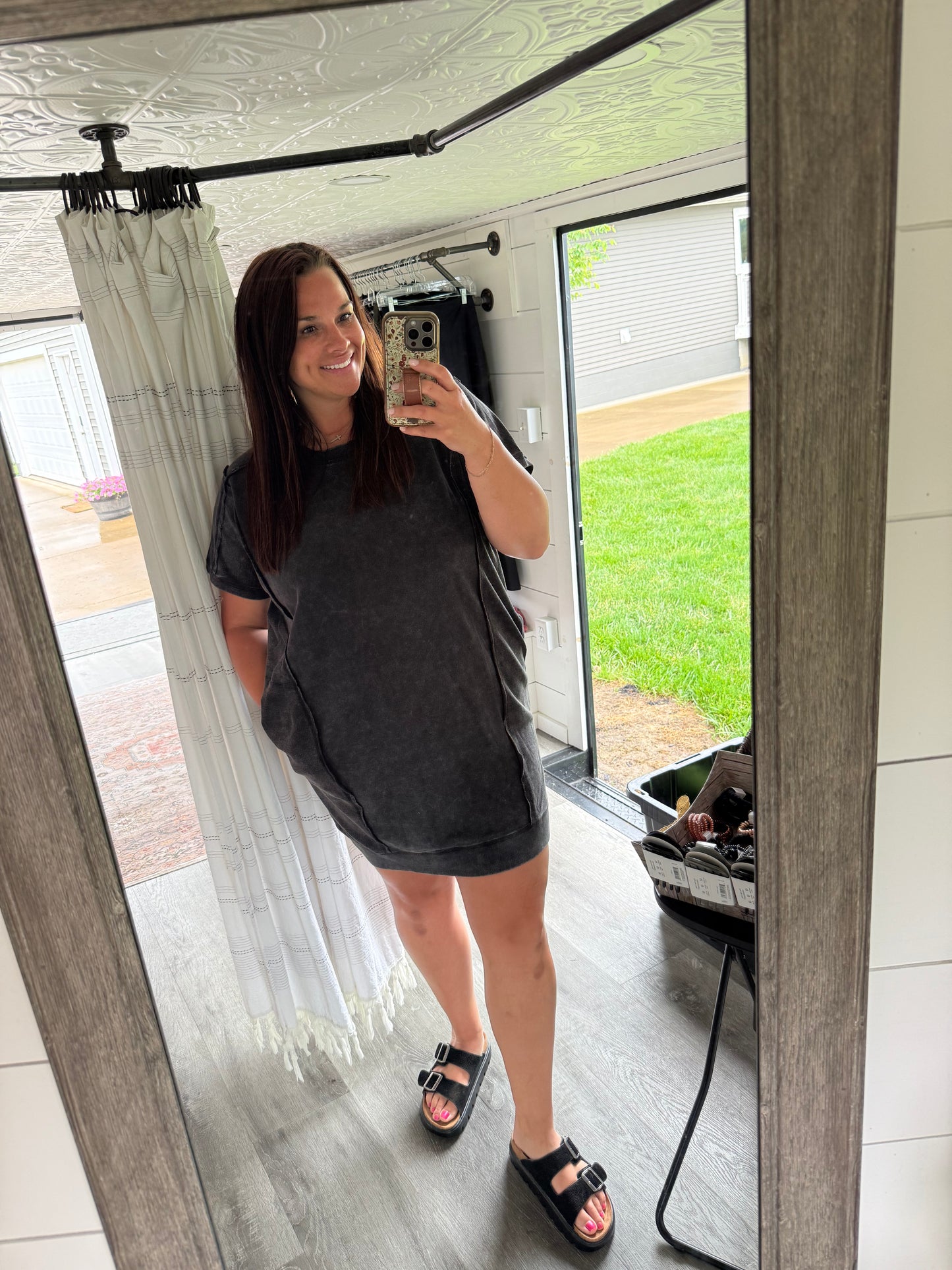 Mineral Wash Dress with Pockets (3 Colors)
