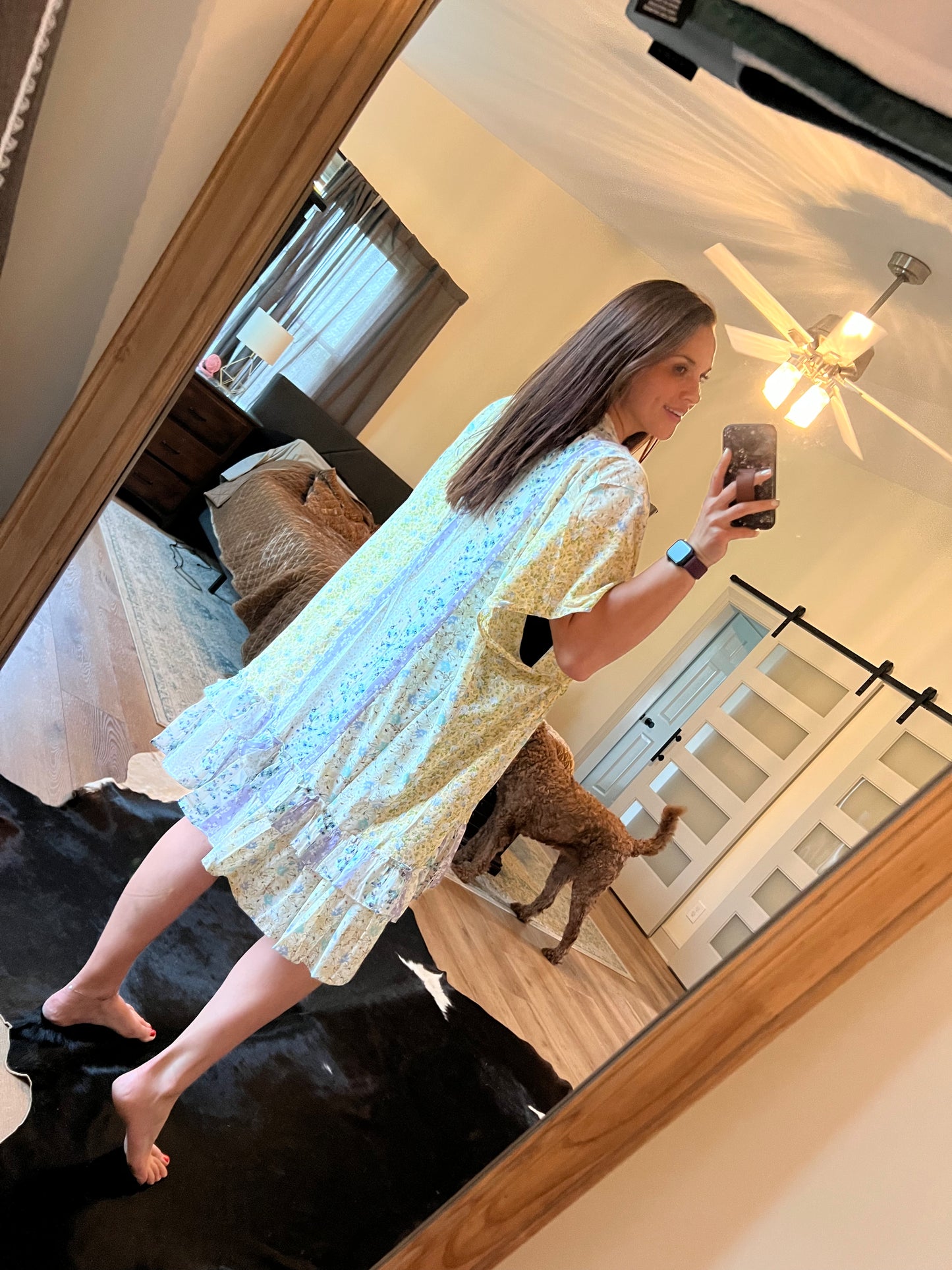 Multi Floral Ruffle Kimono