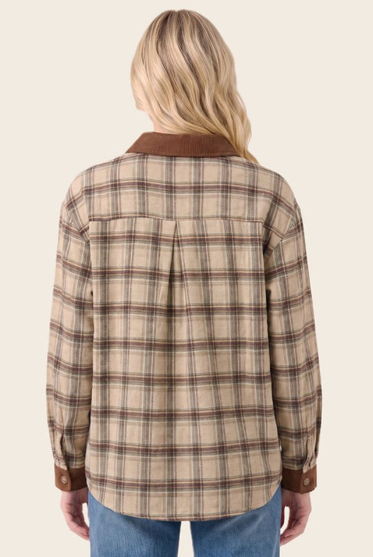 Staccato Beige Plaid Corduroy Jacket