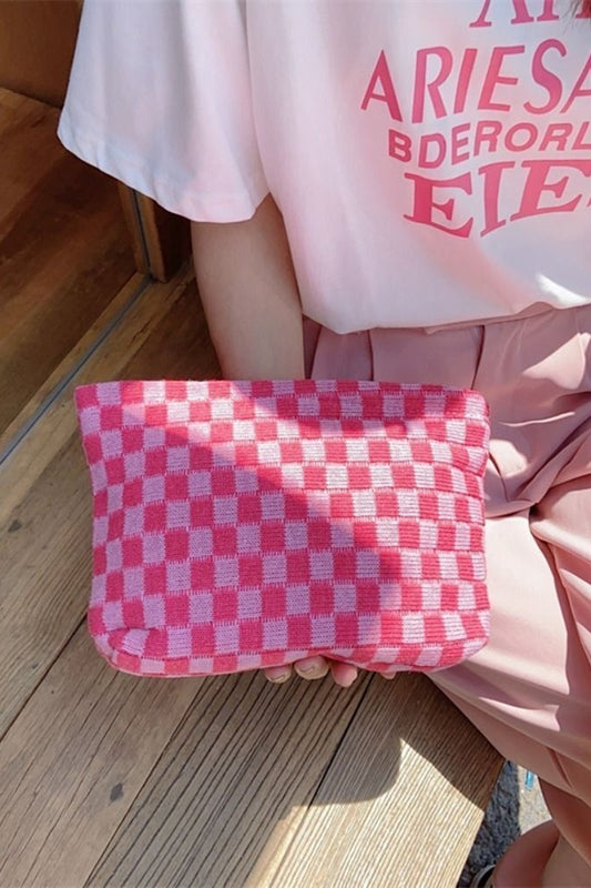 Checkered Zipper Bag (3 Colors)