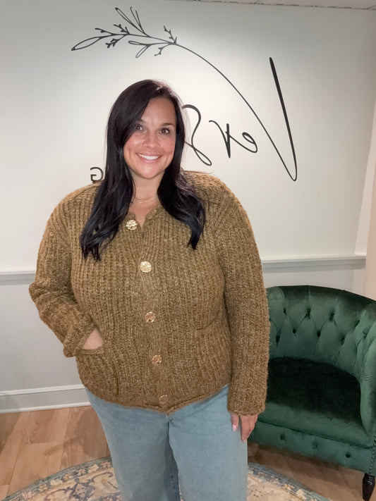 Staccato Copper Chunky Sweater Cardigan