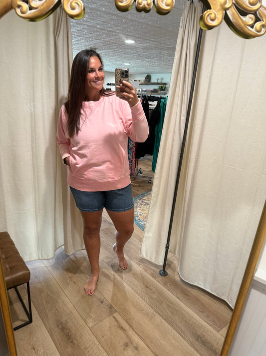Mineral Washed Crewneck with Pockets (3 Colors)