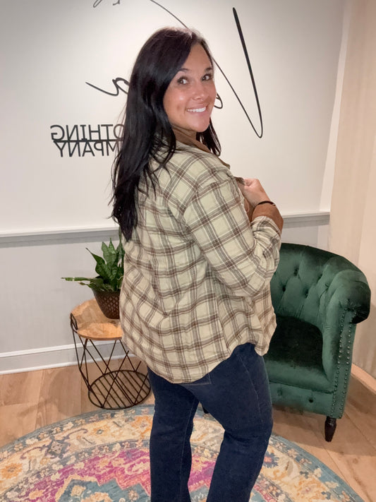 Staccato Beige Plaid Corduroy Jacket