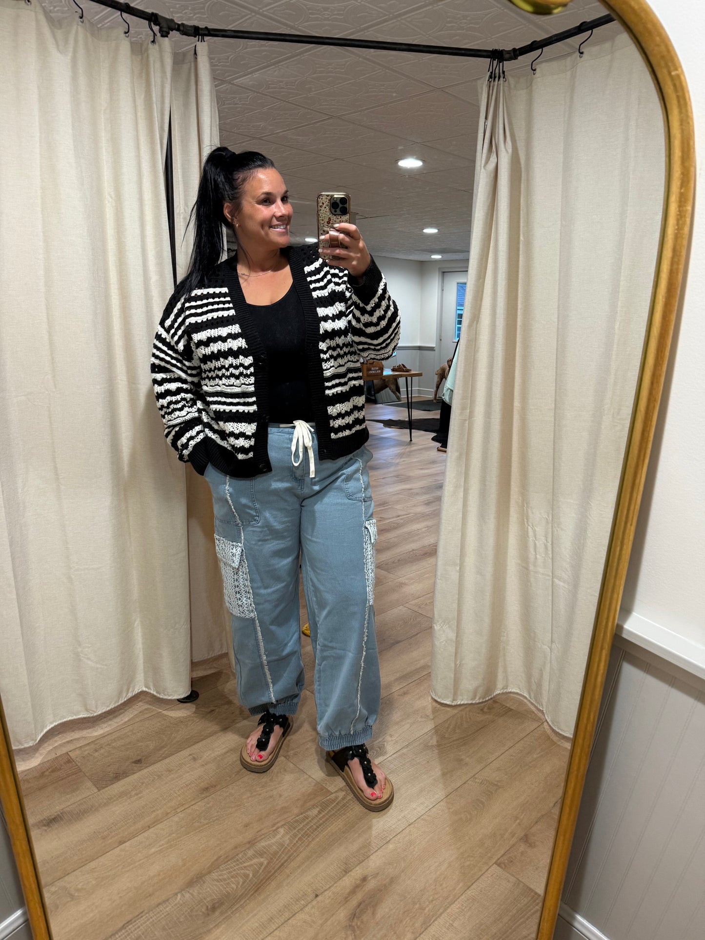Jogger Jeans with Lace Pockets