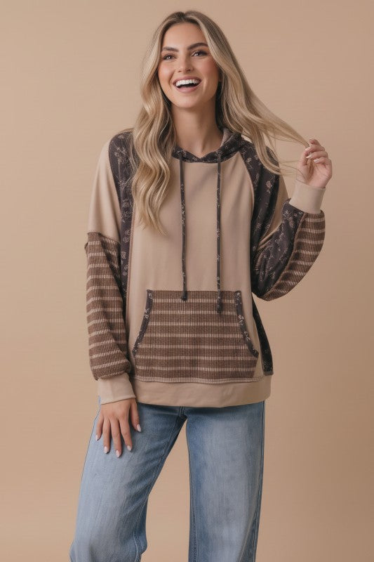 Mocha Floral Hoodie