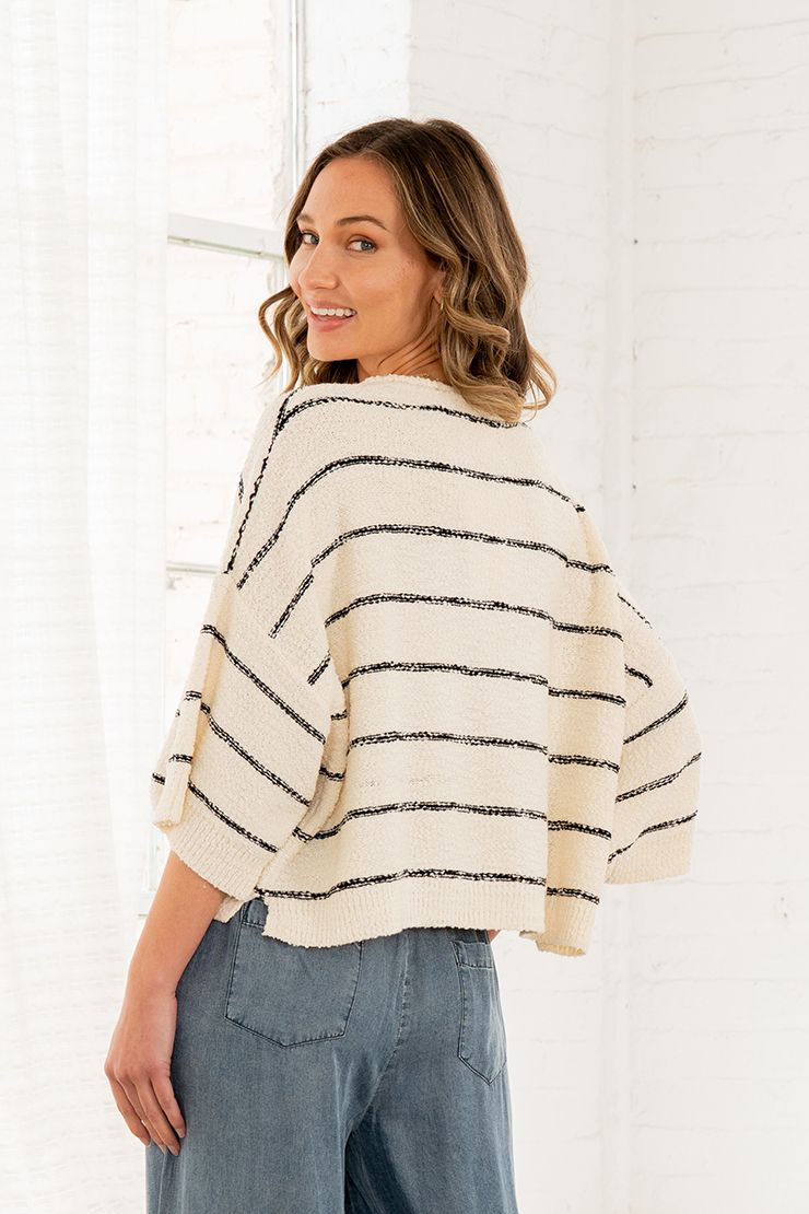 Ivory / Black Stripe Sweater