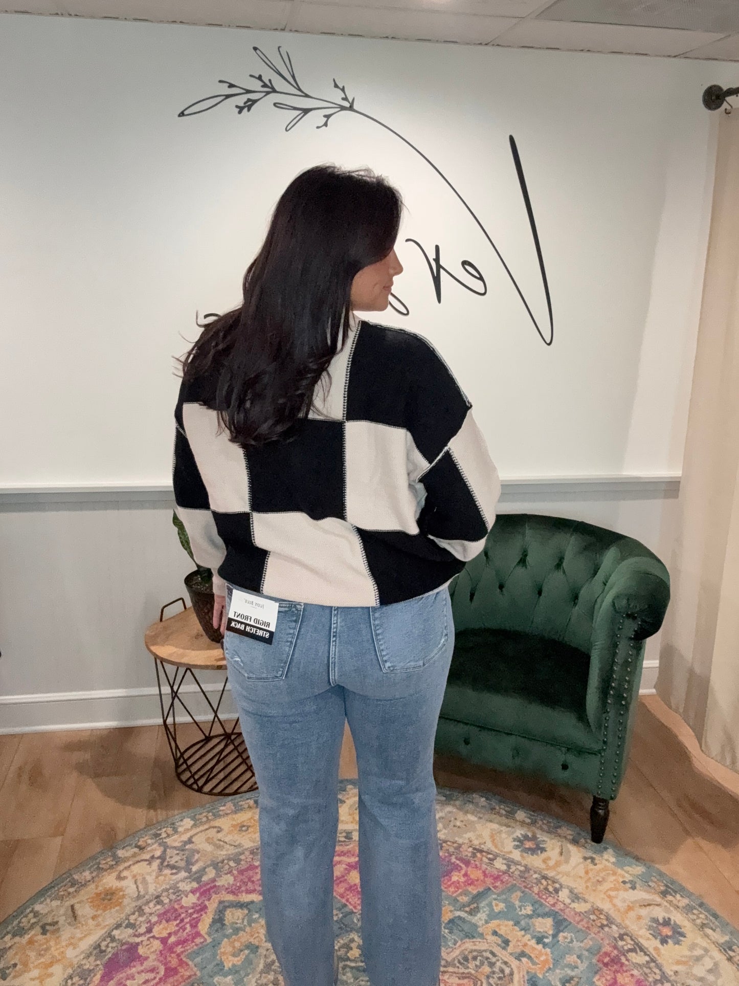 Ivory/ Black Checker Sweater