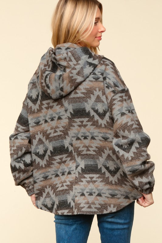 Aztec 1/4 Zip with Hood