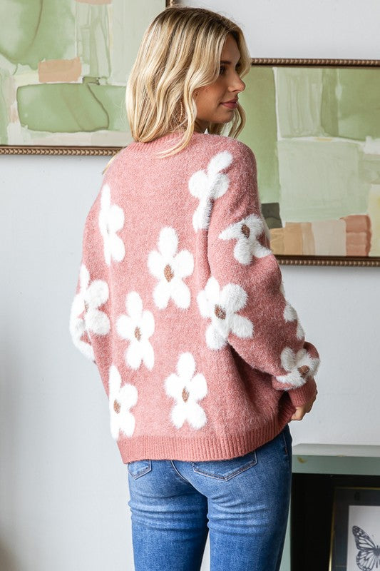 Mauve Daisy Sweater