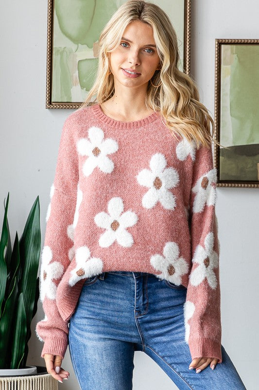 Mauve Daisy Sweater