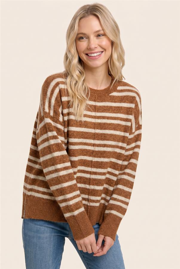 Staccato Camel Double Stripe Sweater