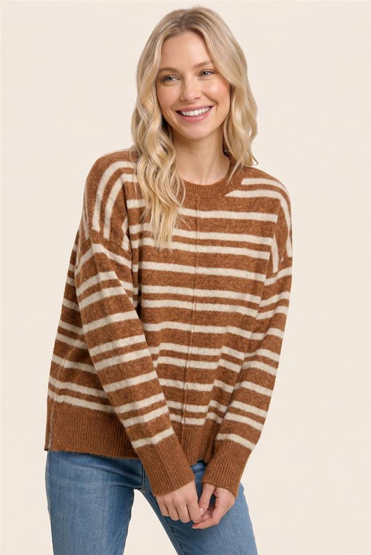 Staccato Camel Double Stripe Sweater