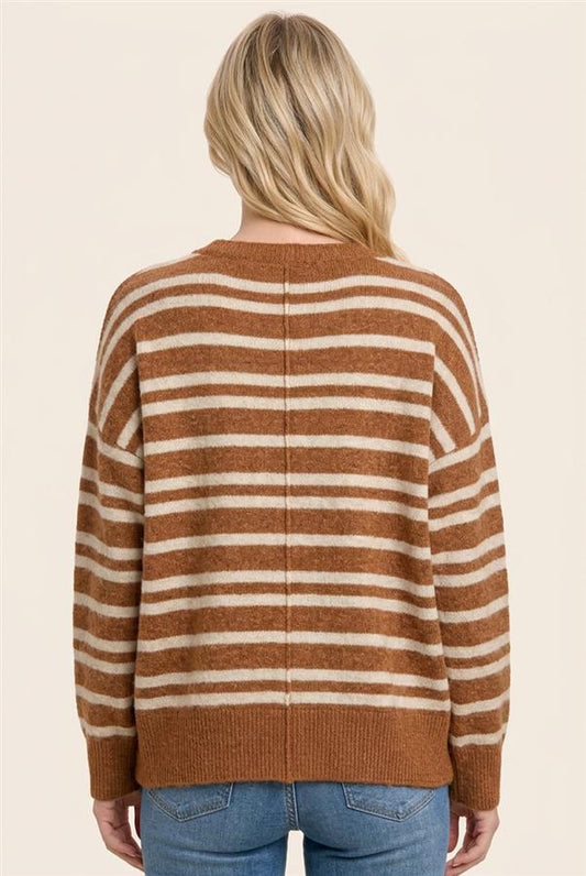 Staccato Camel Double Stripe Sweater