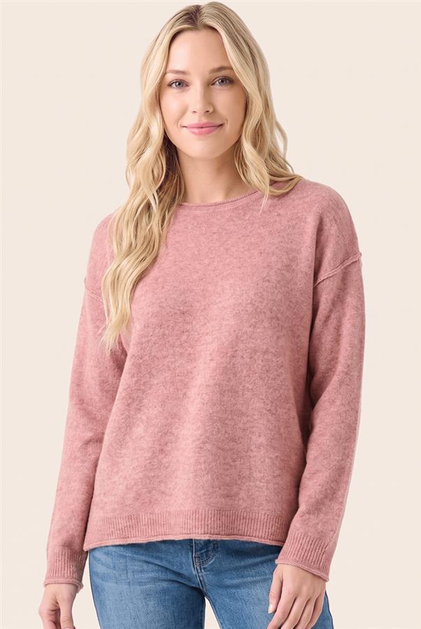 Staccato Blush Raw Hem Sweater