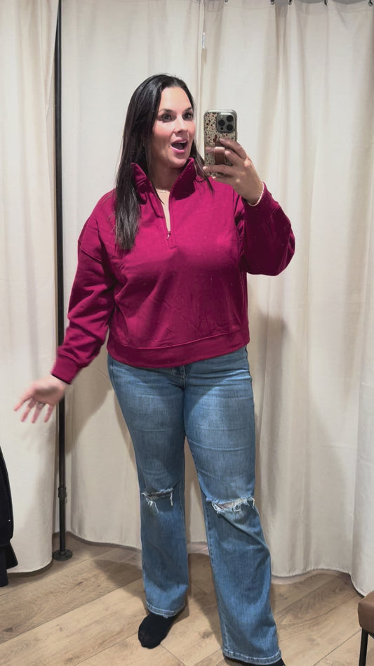 Fleece Half Zip Sweatshirt (3 Colors)