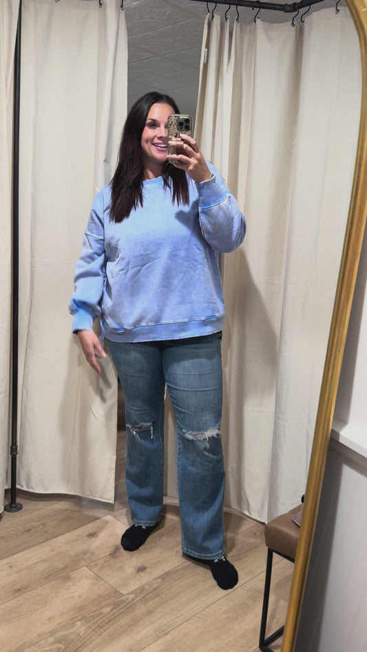 Mineral Wash Fleece Hi-Lo With Pockets