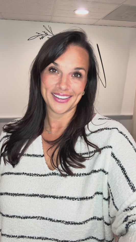 Ivory / Black Stripe Sweater