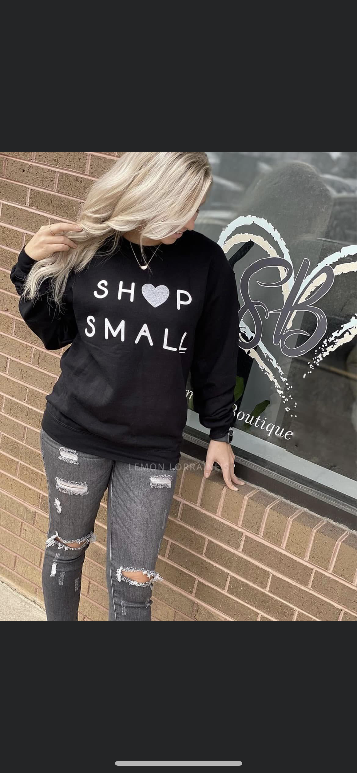 Shop Small Black Crewneck Sweatshirt