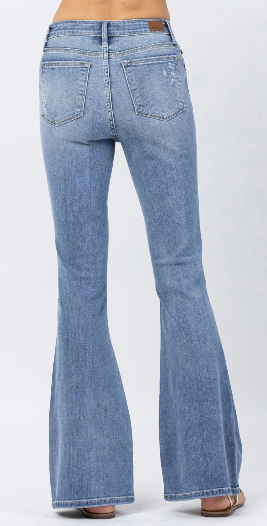 *Judy Blue Distressed Flare Jeans